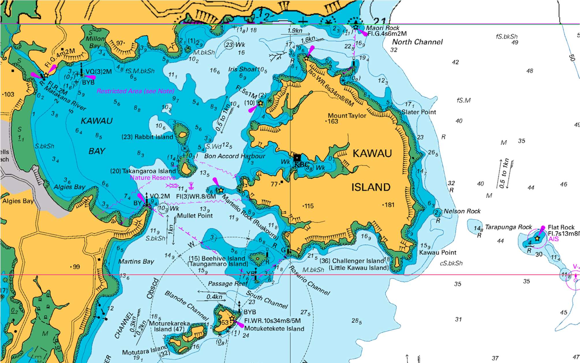 Racing and Rally passage courses will generally be within the area shown in the diagram. Racing courses will be set to give races ranging from one to three hours target time for the first boat of that division.